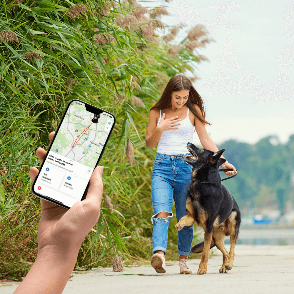 SafeTrack Lederhalsband – mit AirTag-Fach